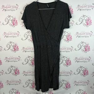 Cotton On dress stripes stretchy comfy Black and White Striped Midi Dress